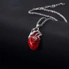 Anatomical Red Heart - Stainless Steel Necklace