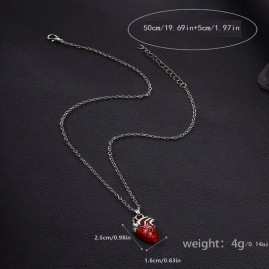 Anatomical Red Heart - Stainless Steel Necklace